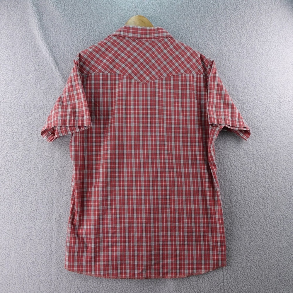 Vintage Wrangler Western Shirt Mens XXL Plaid Short Sleeve Pearl Snap Red Casual - Picture 2 of 6